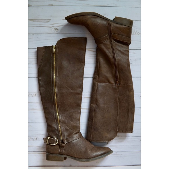 none Shoes - Brown Textile Upper Boots! Size 9!